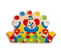 Dida - Clown, Attaccapanni da Parete per Bambini, Appendiabiti da muro in Legno per la Cameretta, Stile Montessori, Soluzione Funzionale per Organizzare e Decorare Spazi Infantili