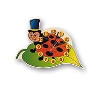 Dida - Coccinella, Orologio da Parete per Bambini con Animali in Legno, Arreda e Rallegra la Cameretta dei Bimbi e ogni Ambiente della Casa, Prodotto Made in Italy