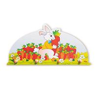 Dida - Coniglio, Attaccapanni da Parete per Bambini, Appendiabiti da muro in Legno per la Cameretta, Stile Montessori, Soluzione Funzionale per Organizzare e Decorare Spazi Infantili