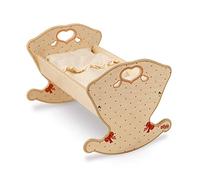Dida - Culla per Bambole 'Fiocco', Lettino Oscillante in Legno con Set di Biancheria Completo, Ideale per Bambole fino a 35 cm, Giocattolo Educativo per Bambini 2 3 4 Anni, Made in Italy
