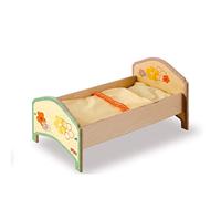 Dida - Culla per Bambole, Lettino in Legno Fiore con Set di Biancheria, Perfetto per Bambole Fino a 35 cm, Giocattolo Educativo per Bambini 2 3 4 Anni, Made in Italy
