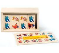Dida Domino Pinocchio, 28 Tessere - Gioco Educativo in Legno per Bambini 3-4 anni, Set Didattico e Colorato, Stile Montessori, Perfetto Gioco da Tavolo