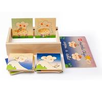 Dida - Gioco Didattico degli Opposti 'Sopra e Sotto' con Nuvola Olga, 12 Tessere in Legno, Disegnato da Nicoletta Costa, Educativo per Bambini e Bambine