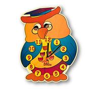 Dida - Gufo, Orologio da Parete per Bambini con Animali in Legno, Arreda e Rallegra la Cameretta dei Bimbi e ogni Ambiente della Casa, Prodotto Made in Italy