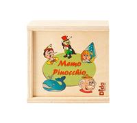 Dida - Memory Pinocchio: Gioco di Memoria e Associazione Montessori, Memo Fiaba, 20 Carte in Legno da Accoppiare, per Bambini 2-4 Anni, Giochi Educativi da Tavolo