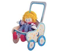 Dida - Passeggino per Bambole Luna: Realizzato in Legno, Carrozzina per Grandi Bambole fino a 50 cm Ideale per i Giochi di Ruolo di Piccole Mamme e Papà, per Bambini 2 3 4 Anni