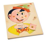 Dida - Pinocchio Viso, Puzzle Legno Corpo Umano per bambini, Schema Corporeo, Nomi delle Parti Anatomiche in Italiano e Inglese, Giochi Educativi per Bambini 4 5 6 Anni, Montessori
