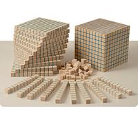 Dida - Set Blocchi Multibase Base 10 in Legno, 121 Pezzi | Unità, Decine, Centinaia, Migliaia | Manipolazione Tattile, Apprendimento Visivo | Scuola Primaria e Uso Didattico