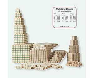 Dida - Set di 447 Blocchi Base 10 in Legno, Materiali Didattici Montessori per l'Apprendimento della Matematica, Blocchi Aritmetici Multibase Dienes per Bambini