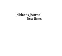 didact's journal: First Lines