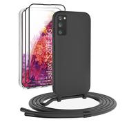 DiDaDi Collana per Samsung Galaxy S20FE, custodia per cellulare compatibile con iPhone con cinturino per smartphone da appendere, custodia protettiva con cordoncino in silicone (Nero)