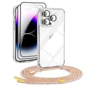 DiDaDi Cover per iPhone 13 Pro Max Trasparente con Cordino, Custodia con Regolabile Collana, Coque per iphone 13 Pro Max Avec Cordon, Antiurto Custodia con Laccio Case con Laccio Tracolla, Mimetico