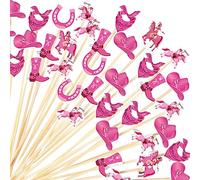 Didaey 100 stuzzicadenti da cocktail cowboy, per antipasti, spiedini da cocktail in bambù, ideali per cocktail, bevande, dessert, cupcake, decorazioni per feste a tema occidentale (cowgirl)