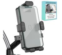 Didarenba Porta cellulare scooter 5 fissaggi Massima stabilita fissaggio allo specchietto retrovisore Compatibile con tutti gli smartphone rotazione a 360º antivibrazione
