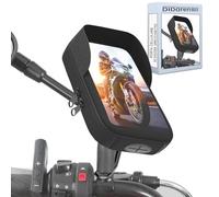 Didarenba Porta cellulare scooter moto impermeabile specchietto retrovisore custodia compatibile con smartphone fino a 7,5" nero grigio