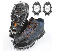 DIDATOOL Ramponi 19 Denti Artigli Multi-Funzione Antiscivolo Ice Cleat Ramponi, Antiscivolo Spikes Neve Ramponi Tipo di Cinturino Ramponi con Catena in Acciaio Inox per Picco di Ghiaccio,Nero