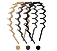 Didder 3 cerchietti in plastica a zig-zag, da donna, alla moda, ondulati, con denti, con punte ondulate, fasce per capelli con artiglio appuntito, da donna