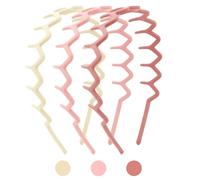 Didder Cerchietti in plastica rosa a zig zag da donna alla moda con denti ondulati a zig-zag, fascia per capelli con spuntoni, fasce per capelli da donna