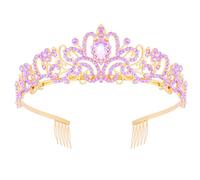 Didder Tiara con cristalli per donne e ragazze, corona elegante da principessa, con pettini, fasce per capelli da donna, per matrimoni, balli, feste di compleanno, fasce per capelli da donna, Metallo