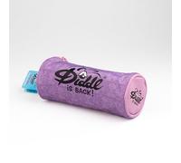 DIDDL - Astuccio Diddl - Viola e Rosa 20 x 8,5 cm - Astuccio scolastico rotondo con logo Diddl sul davanti e sui lati - Astuccio con cerniera ideale per penne, matite e accessori