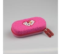 DIDDL - Astuccio in peluche 3D Diddl - 20 x 10 x 6 cm - Penna con cerniera rosa in materiale peluche - Logo a cuore - Rete interna per seconda tasca - Ideale per scuola e tempo libero