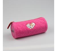 DIDDL - Astuccio peluche Diddl - 20 x 8,5 cm - Astuccio scolastico rosa in materiale morbido peluche - Logo cuore sul davanti - Perfetto per penne, matite, accessori e regalo per bambini