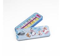 Diddl - Penna in metallo 6 matite colorate colorate illustrate + temperamatite - Cofanetto cancelleria vintage anni '90 - Idea regalo carino bambino e fan nostalgico