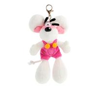 Diddl - Portachiavi peluche in tuta rosa 15 cm - Peluche anni '90 da appendere - Accessorio 100% riciclato ecoesponsabile - Idea regalo carino per bambini e fan vintage