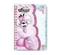 Diddl - Taccuino formato A6 Diddlina rosa - Formato 11,5 x 1,5 x 15 cm - Pagine a righe - Design Ballerina fatata Tutu rosa con paillettes - Taccuino adorabile per bambini o fan