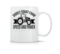 Diddly Squat Farm Speed And Power Tazza da Tè da Caffè in Ceramica Classica Magica Bianca Nera Rosa 330ml
