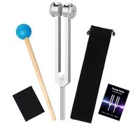 DiDiBirDi Diapason da 128 Hz, diapason in lega di alluminio con frequenza precisa, con martello in silicone e borsa per riporlo, adatto per terapia del suono, yoga, meditazione e relax