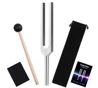 DiDiBirDi Diapason da 512 Hz, diapason in lega di alluminio, adatto per terapia del suono, yoga, meditazione e relax, dotato di martello in silicone e borsa in tessuto nero