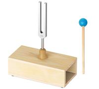 DiDiBirDi Diapason in lega di alluminio 440 HZ con martello in silicone con scatola di risonanza in legno, può essere utilizzato per yoga, meditazione e chakra