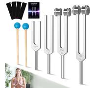 DiDiBirDi Diapason per guarigione 128Hz, 256Hz, 512Hz, 1024Hz, 4 pezzi in lega di alluminio medica per la guarigione del set chakra, adatto per terapia del suono, yoga, meditazione e relax