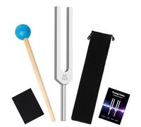 DiDiBirDi Forchetta tuning 528 Hz, materiale in lega di alluminio con martello in silicone e custodia, adatta per yoga, bilanciamento dei chakra, relax