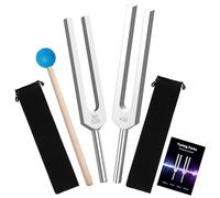 DiDiBirDi Set di 2 diapason da 432 Hz, 528 Hz, con accessori per yoga e meditazione, esperienza rilassante grazie alla vibrazione sonora