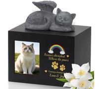 DiDiBirDi Urne per animali per gatto, nere, fatte a mano, urna per gatto per ceneri