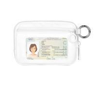 Didida The Iris, portafoglio con cerniera, porta carte di credito, portamonete da donna, con cerniera, mini portachiavi portatile, bianco