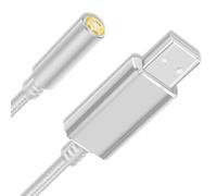 DIDILLX Adattatore audio da USB a 3,5 mm, cavo da USB a AUX, con microfoni, adattatore da USB a cuffie AUX, scheda audio esterna per PC