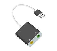DIDILLX Adattatore audio USB, scheda audio esterna per PC e laptop, adattatore per microfoni USB a 3,5 mm per altoparlante cuffie