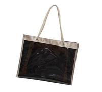 DIDILLX Borsa a tracolla leggera e alla moda in PVC trasparente di grande capacità e set di trucco per la spalla trasparente resistente all'acqua di evento dello stadio o dello shopping, Nero , One