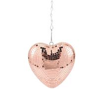 DiDisco Cuore Decorazione in vetro for feste Decorazione a sfera con superficie a specchio in oro rosa