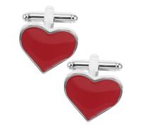 Didiseaon 1 Paio Gemelli d'amore di gemelli da smoking Collegamenti del cuffio borchie vestito gemelli a cuore da uomo gemelli romantici gemelli anniversario ottone rosso