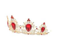 Didiseaon 1 Pz D'epoca Spose Accessori Per Per Ragazze Nuziale Nozze Da Sposa in Stile Barocco A Forma Di Copricapo Della Ragazza Tiara Diademi Rosso Lega