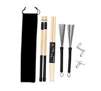 Didiseaon 1 set Bacchette per Batteria e Chiave Accordatura con Spazzola Pratico Kit per Strumentisti Include Borsa per Trasporto e Design Ergonomico per Domestico e Regali