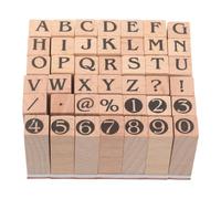 Didiseaon 1 set di timbri con lettere e simboli dell'alfabeto per | Piccoli timbri in legno per scrapbooking, ideali per materiali didattici Montessori per la scuola materna, l'istruzione