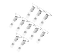 Didiseaon 10 pezzi Clip per Badge Metallo con Cinghie PVC Portabadge Resistente con Pinza Robusta per Carte Identificative e Distintivi Lavoro