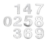 Didiseaon 10 Pezzi Numero Autoadesivo 0-9 per Cassetta Postale, Condominio, | Plastica Abs Ingegneristica, Colore Argento, per Giardino e Patio, Adesione Semplice