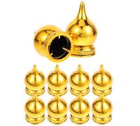 Didiseaon 10 Pezzi Puntale per Asta Bandiera da Giardino in Plastica Colorata, Testa D'asta Dorata Resistente Decorazione per Pennone, Accessori per Aste Portabandiera Esterni