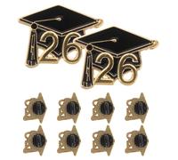 Didiseaon 10 Pezzi Spilla Decorativa a Forma di Cappello di Laurea 2026 in Lega, Elegante e Robusta, come Bomboniera per Festa di Laurea e Decorazione l Giorno di Scuola